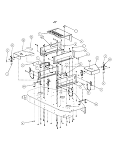 Fabricated Float Deck Assembly Diagram and Parts List for HF1954 55AF3DAW150-WAM Cub Cadet Lawn Mower